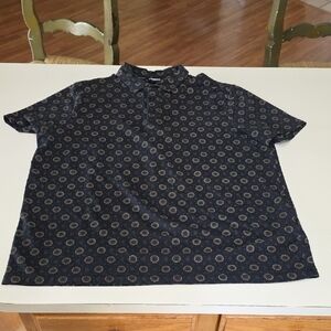 Express Dark Blue Polo with Circular Design